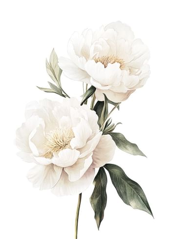 Poster Pure Peony Elegance