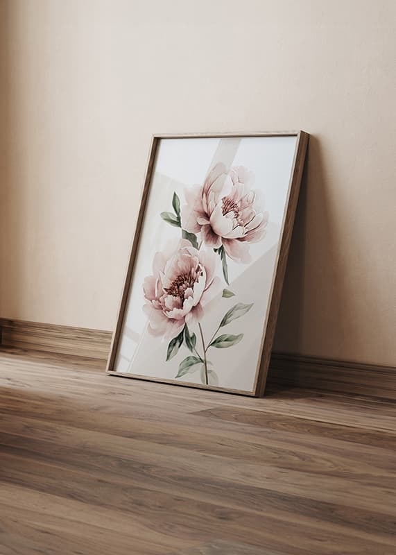 A poster with two beautiful pink peonies-12
