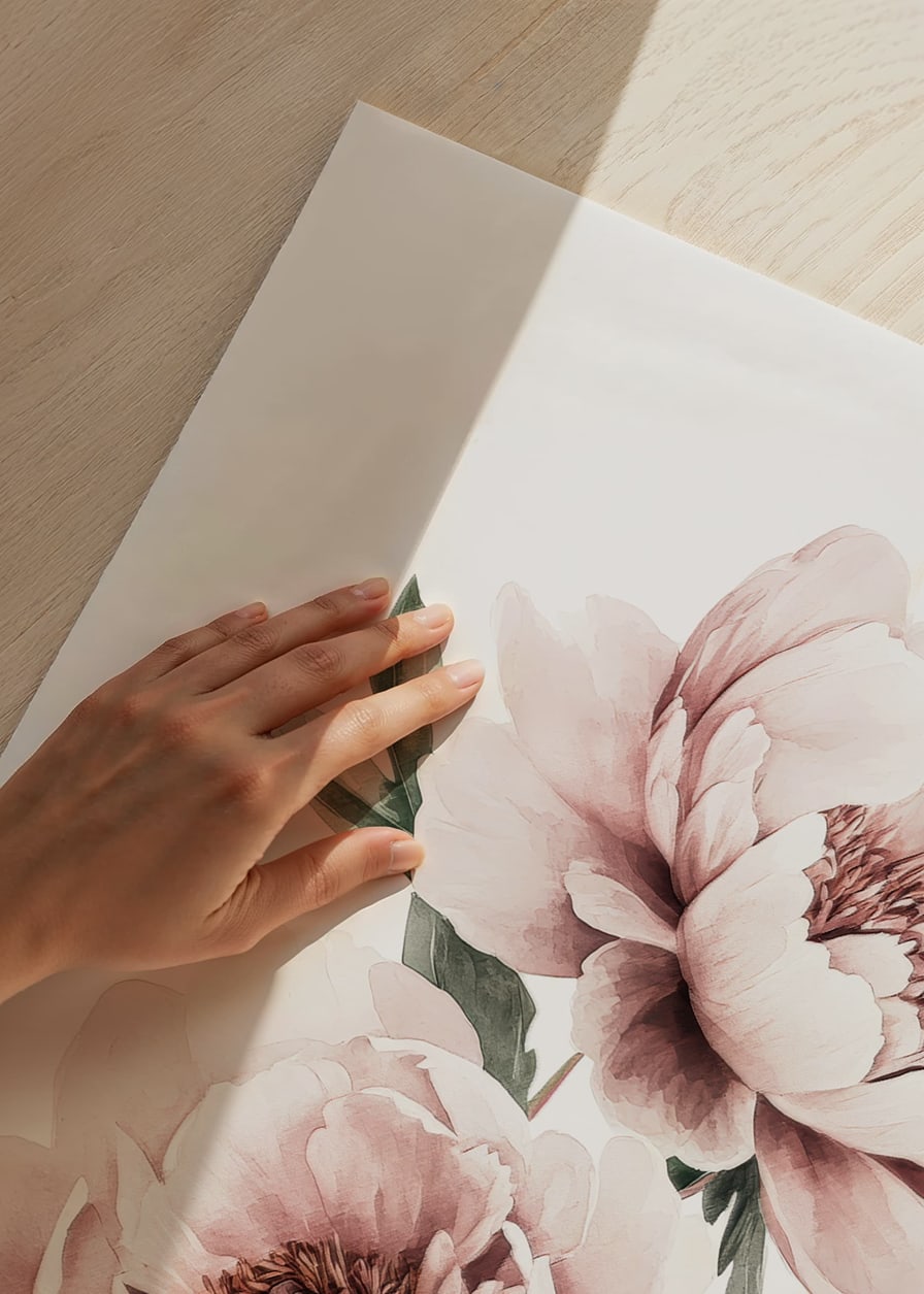 A poster with two beautiful pink peonies-12