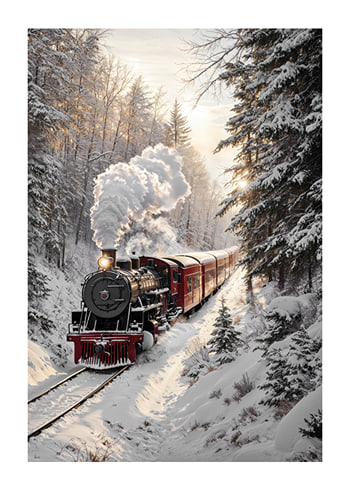 Poster Vintage Train Winter Wonderland