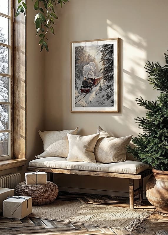 Juliste Vintage Train Winter Wonderland crossfade