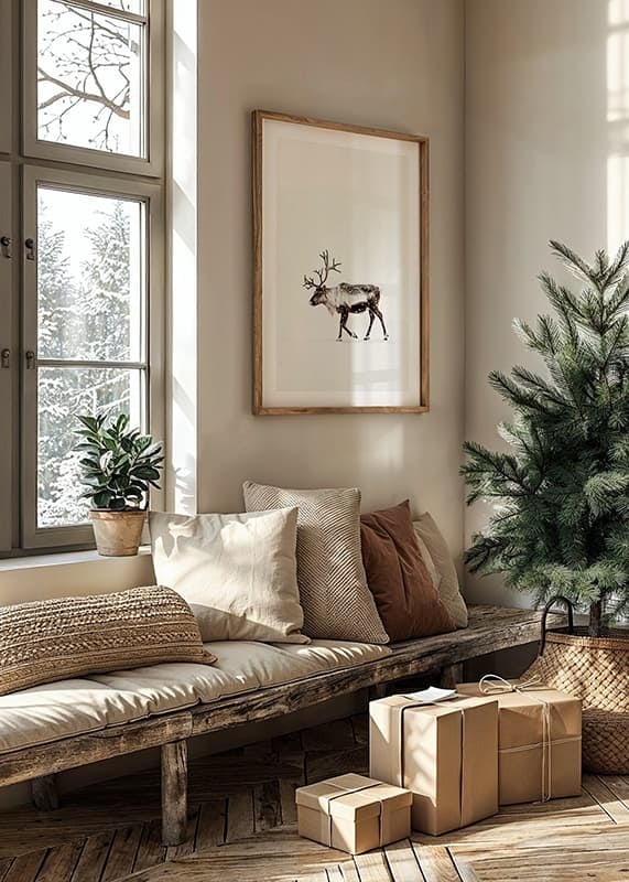 Juliste Reindeer In Snow Serenity crossfade