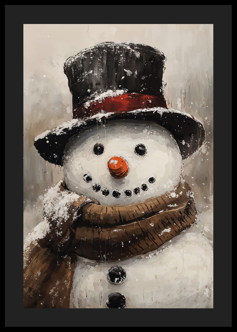 A charming snowman with a tall hat and scarf that spreads winter joy and Christmas spirit.-12