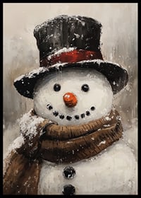 A charming snowman with a tall hat and scarf that spreads winter joy and Christmas spirit.-6
