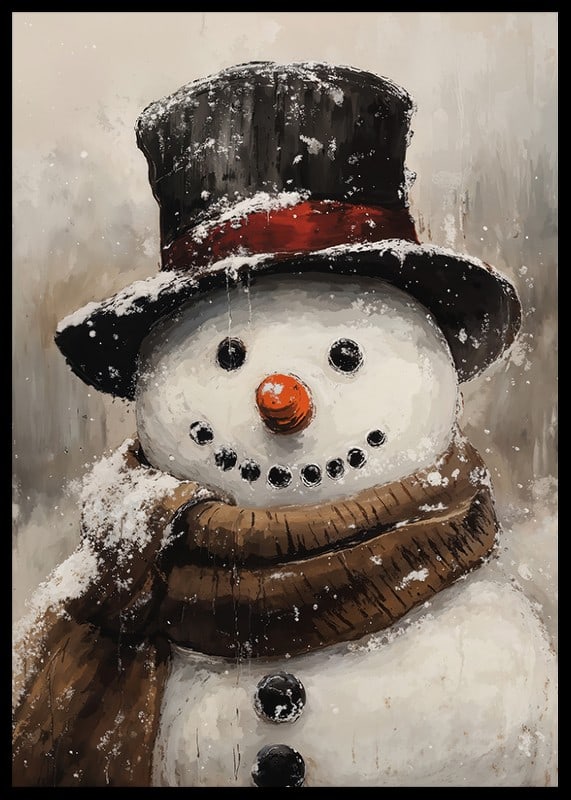 A charming snowman with a tall hat and scarf that spreads winter joy and Christmas spirit.-12