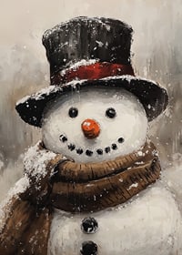 A charming snowman with a tall hat and scarf that spreads winter joy and Christmas spirit.-7