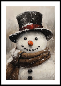 A charming snowman with a tall hat and scarf that spreads winter joy and Christmas spirit.-0