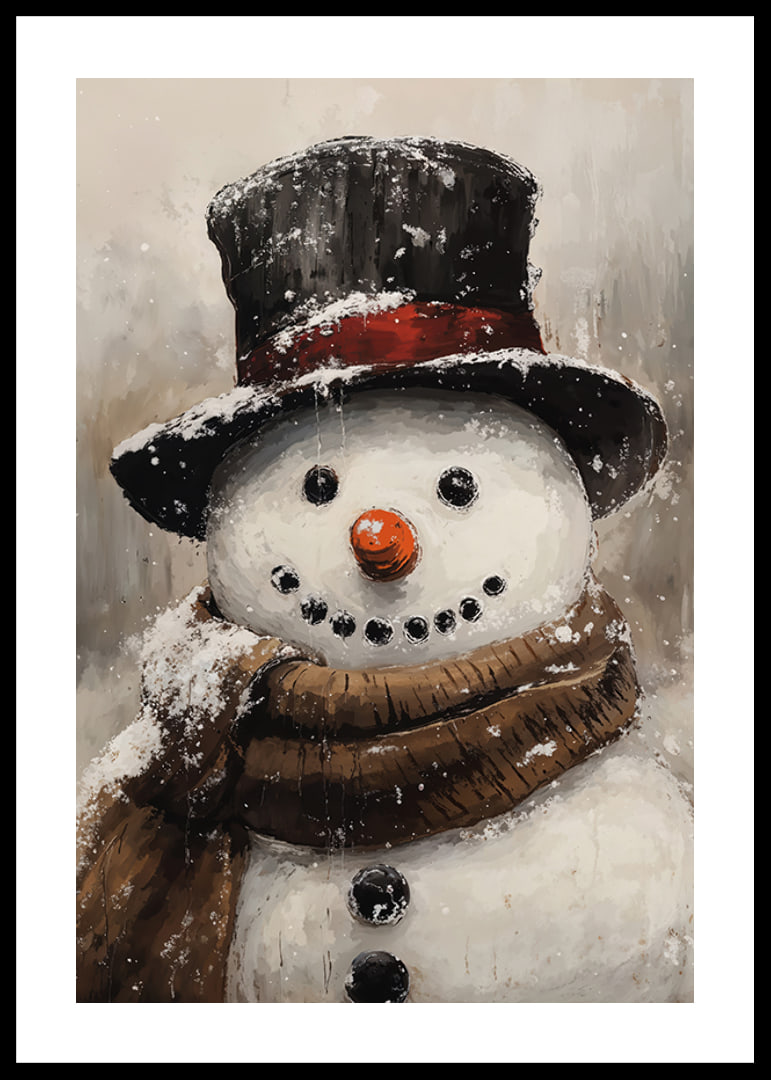 A charming snowman with a tall hat and scarf that spreads winter joy and Christmas spirit.-12