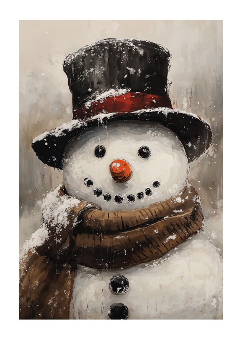 A charming snowman with a tall hat and scarf that spreads winter joy and Christmas spirit.-12