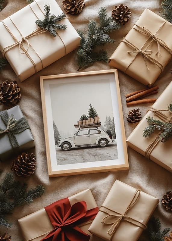 Juliste Vintage Christmas on Wheels crossfade