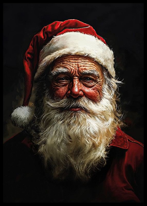 Een klassieke kerstman met warmte in zijn ogen en een glimlach die echte kerst verspreidt-12