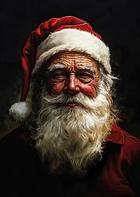 Een klassieke kerstman met warmte in zijn ogen en een glimlach die echte kerst verspreidt-3