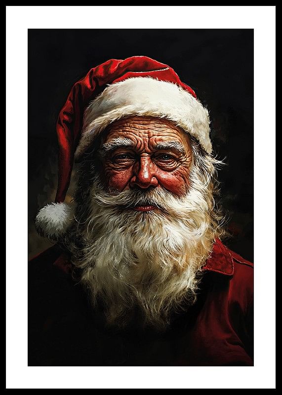 Een klassieke kerstman met warmte in zijn ogen en een glimlach die echte kerst verspreidt-12