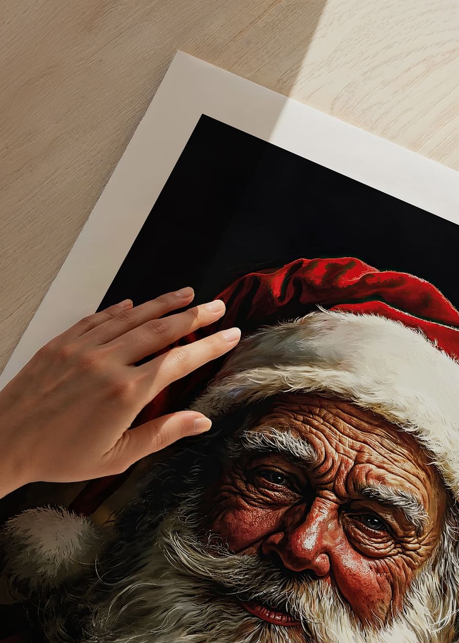 Een klassieke kerstman met warmte in zijn ogen en een glimlach die echte kerst verspreidt-12