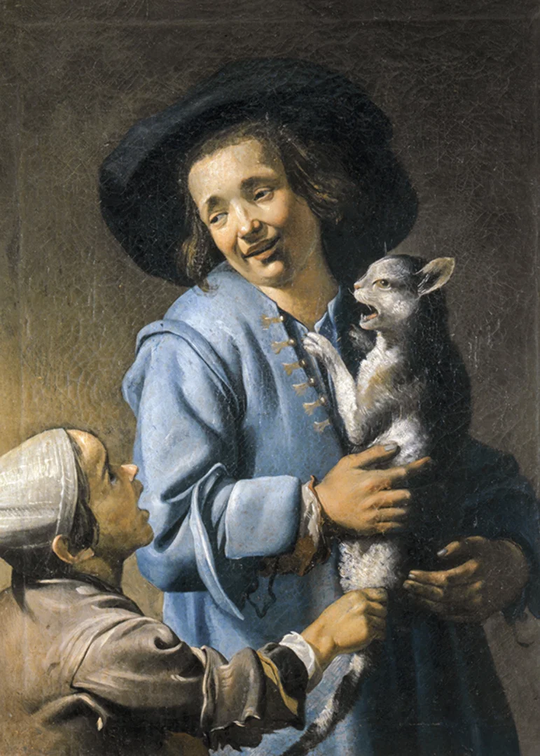 Youths Playing With The Cat By Abraham Bloemaert-12