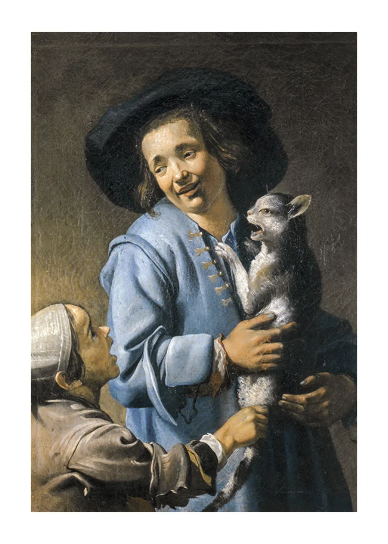 Youths Playing With The Cat By Abraham Bloemaert-12