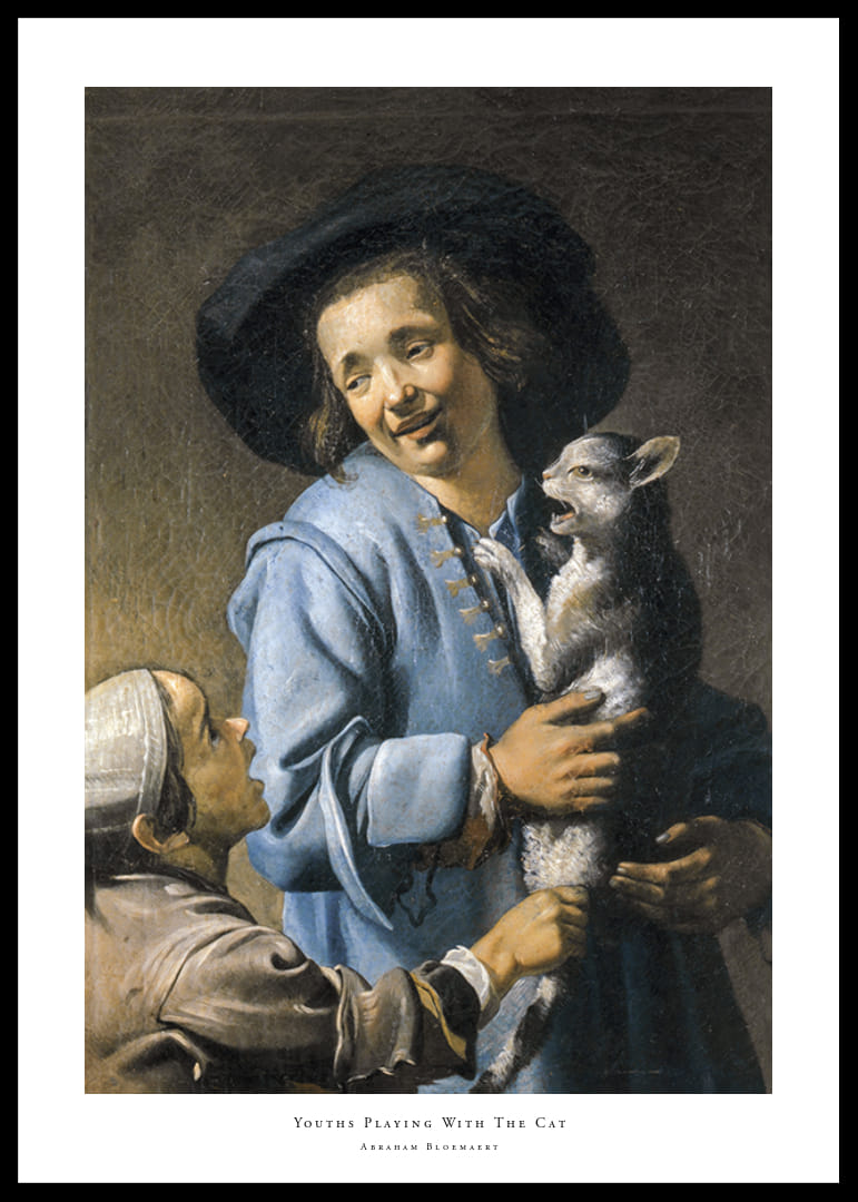 Młodzież bawiąca się z kotem autorstwa Abrahama Bloemaerta-12