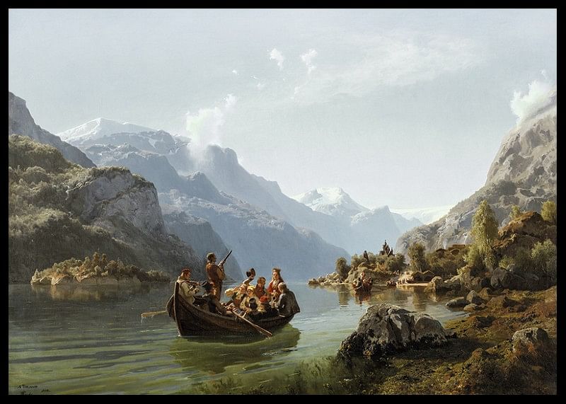 Cortège nuptial sur le Hardangerfjord par Adolph Tidemand-12