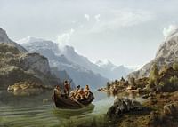 Cortège nuptial sur le Hardangerfjord par Adolph Tidemand-3