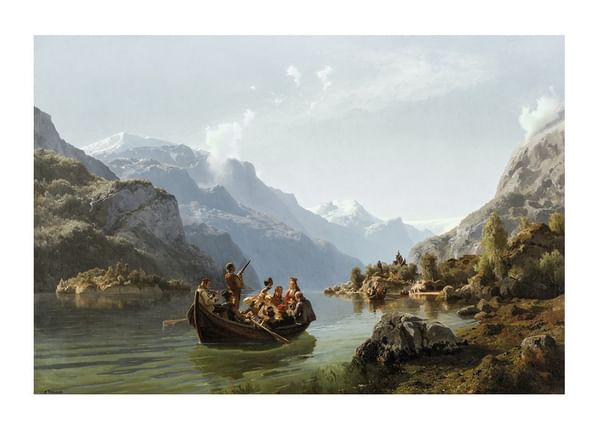 Poszter Bridal Procession On The Hardangerfjord By Adolph Tidemand