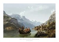 Bridal Procession On The Hardangerfjord By Adolph Tidemand-1