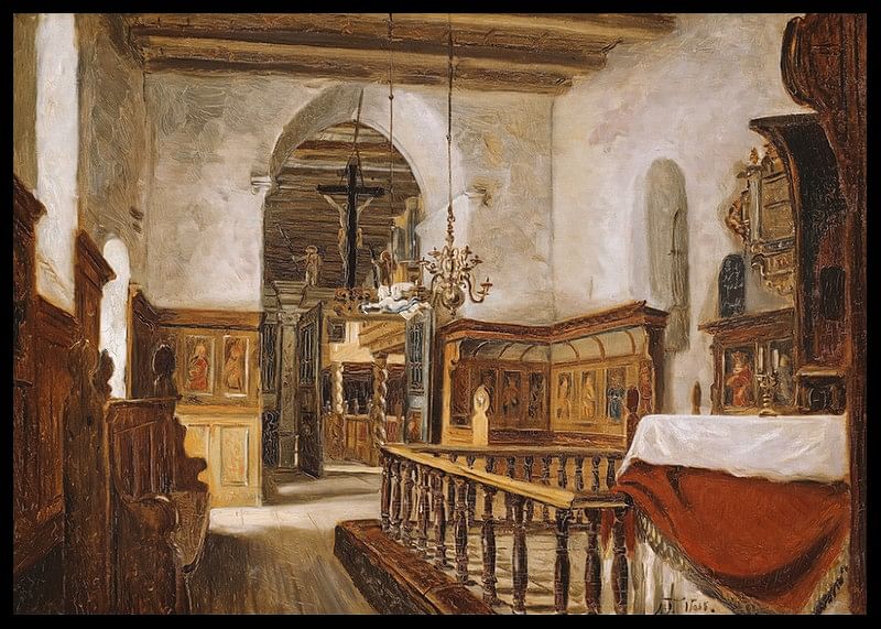 Interior From The Church At Voss By Adolph Tidemand-12