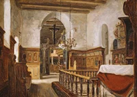 Interior From The Church At Voss By Adolph Tidemand-5