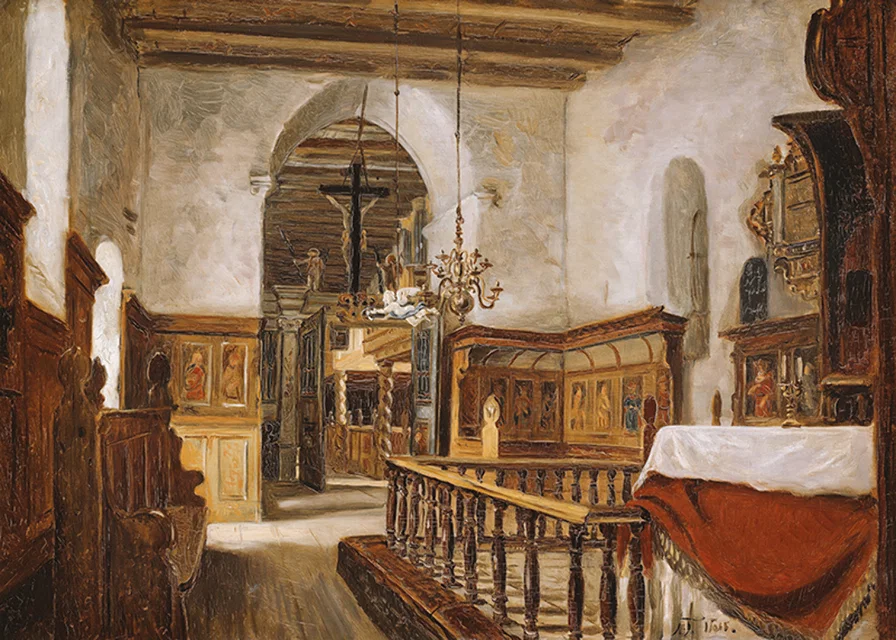 Interior From The Church At Voss By Adolph Tidemand-12