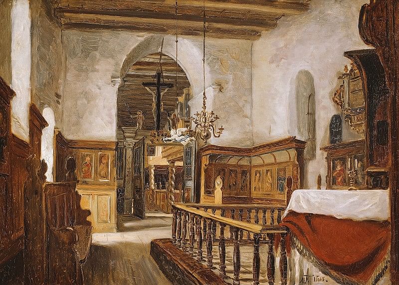 Interior From The Church At Voss By Adolph Tidemand-12