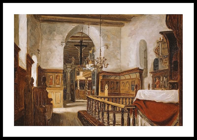 Interior From The Church At Voss By Adolph Tidemand-12