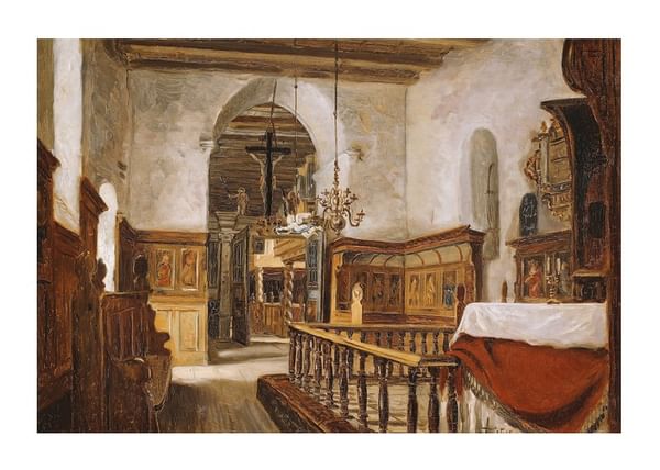 Poszter Interior From The Church At Voss By Adolph Tidemand