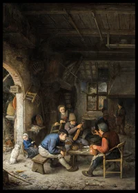 Peasants At An Inn By Adriaen Van Ostade-4