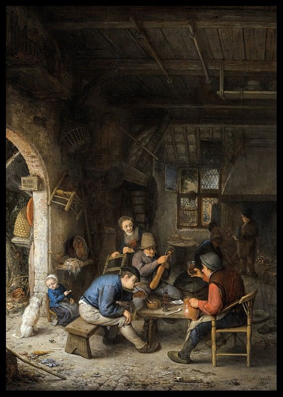 Peasants At An Inn By Adriaen Van Ostade-12
