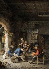 Peasants At An Inn By Adriaen Van Ostade-5