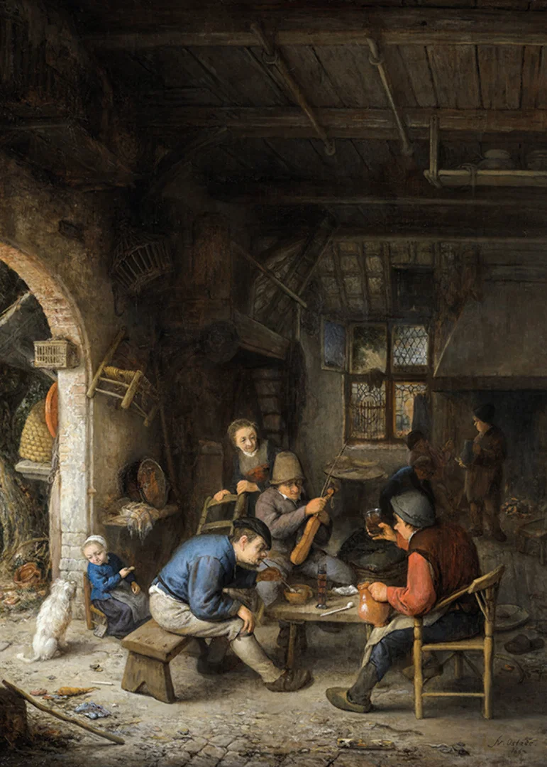 Peasants At An Inn By Adriaen Van Ostade-12