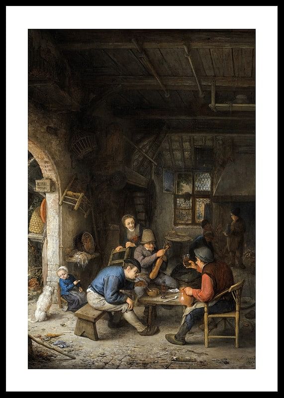 Peasants At An Inn By Adriaen Van Ostade-12
