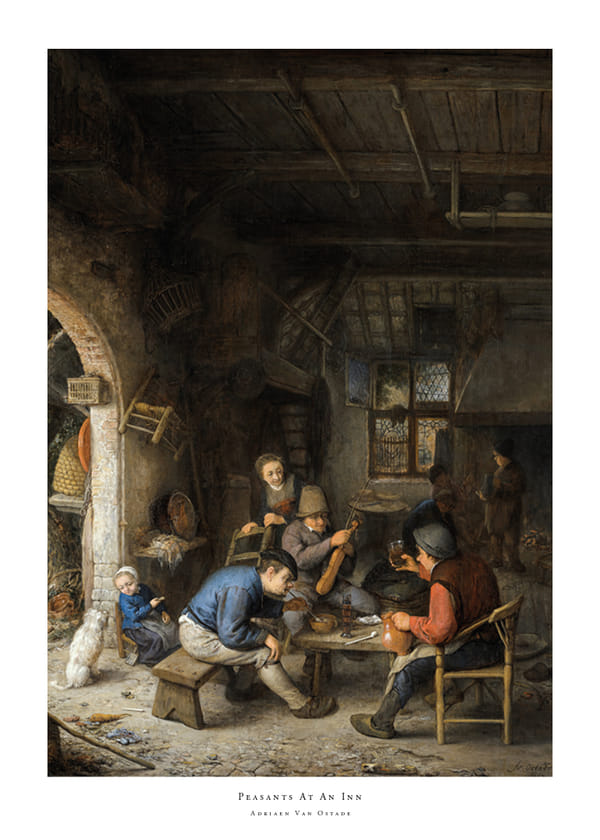 Poster Peasants At An Inn By Adriaen Van Ostade