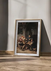 Three Peasants At An Inn By Adriaen Van Ostade-6