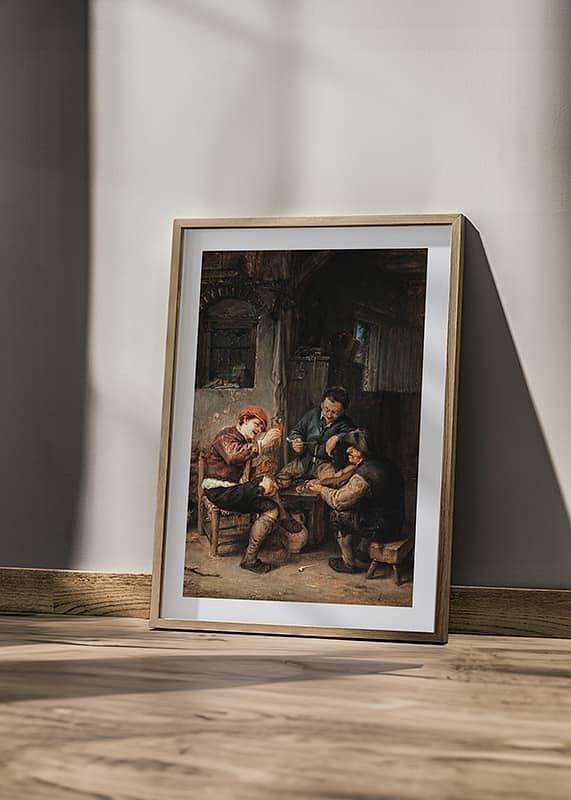 Three Peasants At An Inn By Adriaen Van Ostade-12