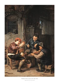 Three Peasants At An Inn By Adriaen Van Ostade-1