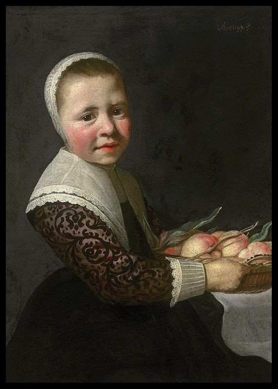 Portrait d'une fille aux pêches par Aelbert Cuyp-12