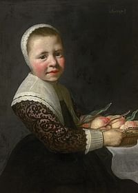 Portrait d'une fille aux pêches par Aelbert Cuyp-3