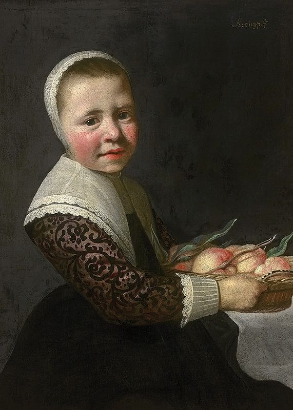Portrait d'une fille aux pêches par Aelbert Cuyp-12