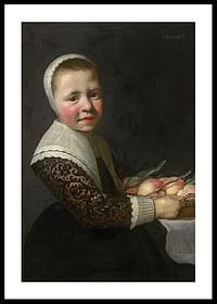 Portrait d'une fille aux pêches par Aelbert Cuyp-0