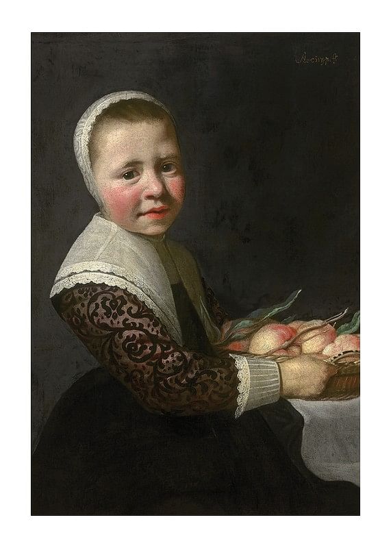 Portrait d'une fille aux pêches par Aelbert Cuyp-12