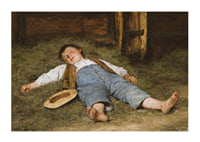 Garçon endormi dans le foin par Albert Anker-3
