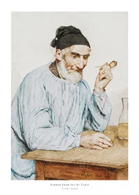 Farmer From Ins At Table By Albert Anker-1