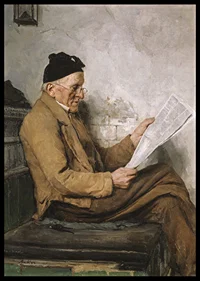 Farmer Reading On The Stove Bench By Albert Anker-4