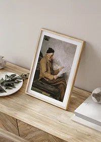 Farmer Reading On The Stove Bench By Albert Anker-6