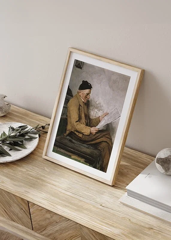 Farmer Reading On The Stove Bench By Albert Anker-12